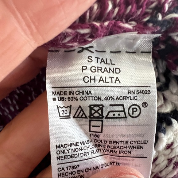 Old Navy Purple Fair Isle Sweater S Tall - Picture 13 of 13